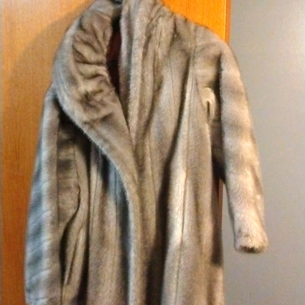 Candalon, gray fox, faux mink coat. Like new condition.